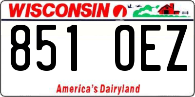 WI license plate 851OEZ