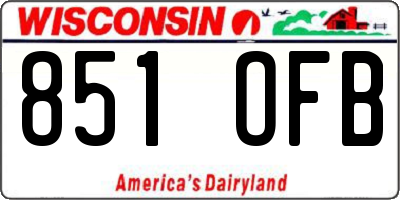 WI license plate 851OFB
