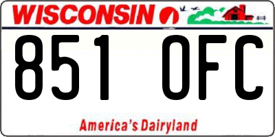 WI license plate 851OFC