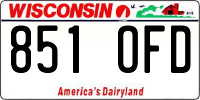 WI license plate 851OFD