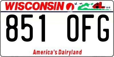 WI license plate 851OFG