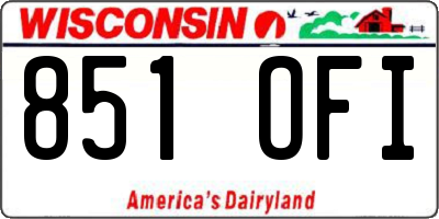 WI license plate 851OFI