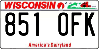 WI license plate 851OFK