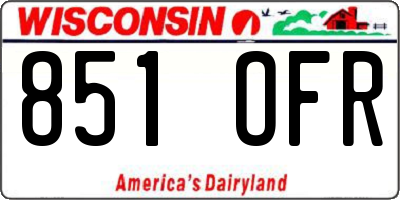 WI license plate 851OFR