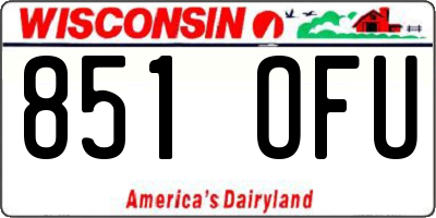 WI license plate 851OFU