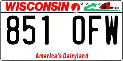 WI license plate 851OFW