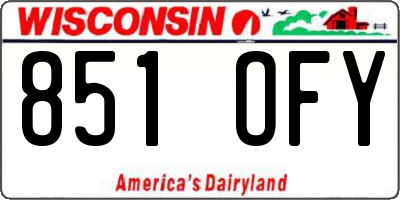 WI license plate 851OFY