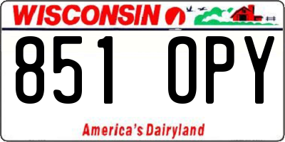 WI license plate 851OPY