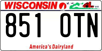 WI license plate 851OTN