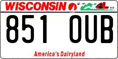 WI license plate 851OUB