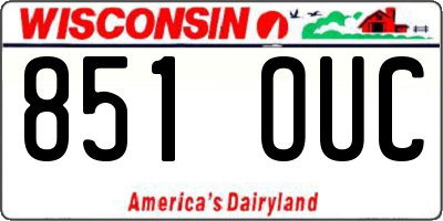 WI license plate 851OUC