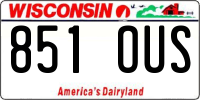 WI license plate 851OUS