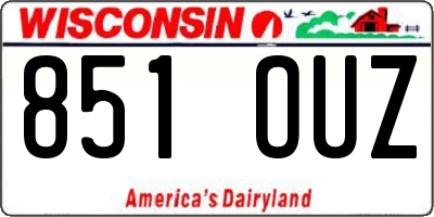 WI license plate 851OUZ