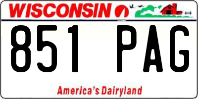 WI license plate 851PAG