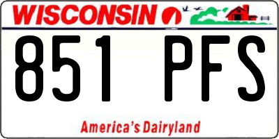 WI license plate 851PFS