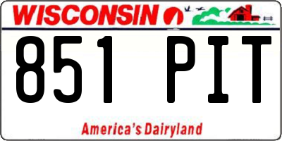 WI license plate 851PIT