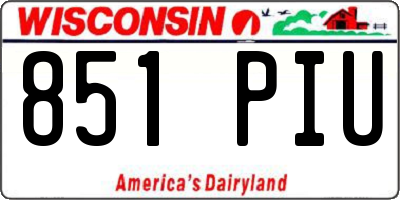 WI license plate 851PIU