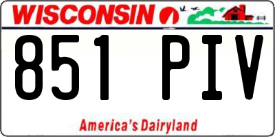WI license plate 851PIV