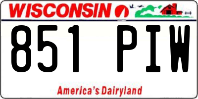 WI license plate 851PIW