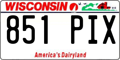 WI license plate 851PIX