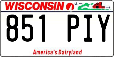 WI license plate 851PIY