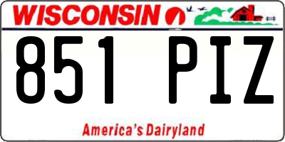 WI license plate 851PIZ