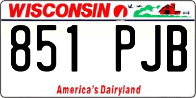 WI license plate 851PJB