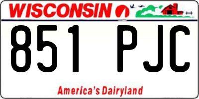 WI license plate 851PJC