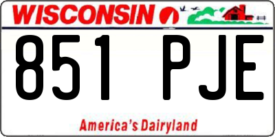 WI license plate 851PJE