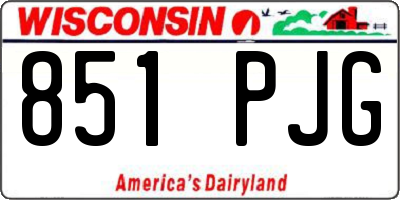 WI license plate 851PJG
