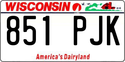 WI license plate 851PJK