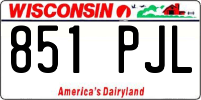 WI license plate 851PJL