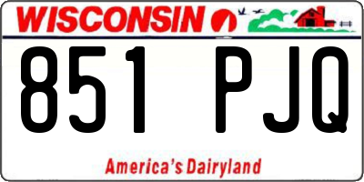 WI license plate 851PJQ