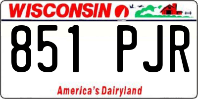 WI license plate 851PJR