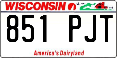 WI license plate 851PJT