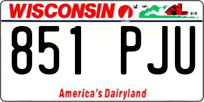 WI license plate 851PJU
