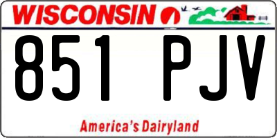 WI license plate 851PJV