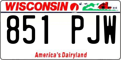 WI license plate 851PJW