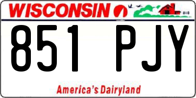 WI license plate 851PJY