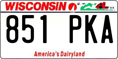 WI license plate 851PKA