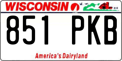 WI license plate 851PKB
