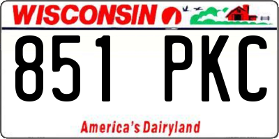 WI license plate 851PKC