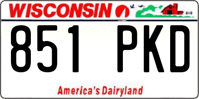 WI license plate 851PKD