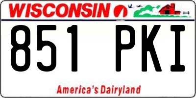 WI license plate 851PKI
