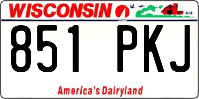 WI license plate 851PKJ