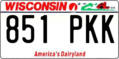 WI license plate 851PKK