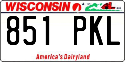 WI license plate 851PKL