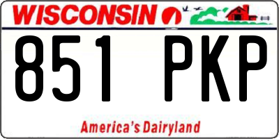 WI license plate 851PKP