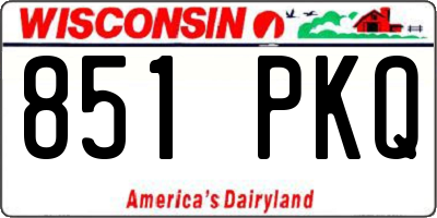 WI license plate 851PKQ