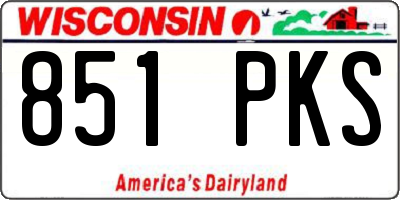WI license plate 851PKS